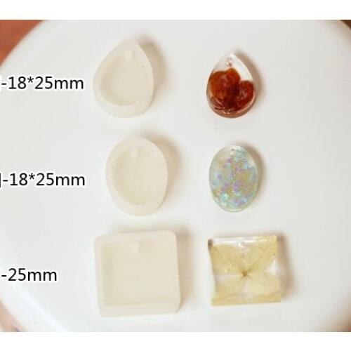 5pieces/set round/square/oval/rectangle/water drop silicone Mold Resin Silicone Mould handmade jewelry tool epoxy resin molds