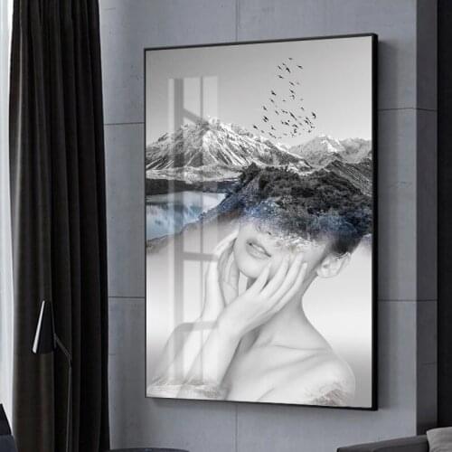 Abstract Women Wall Art Painting On Canvas Art Posters and Prints Modern Landscape Decorative Pictures For Home Design