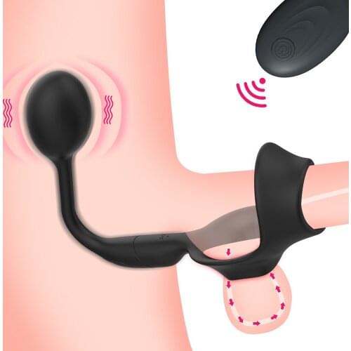 Anal Sex Toys Prostate Massager Male Vibrators Penis Ring 10 Vibration Mode Wireless Remote Control Vibrator Sex Toys For Men