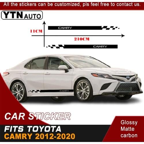 Car Decals For Toyota Camry 2012-2020 Black Side Body Stripe Racing Sport Graphics Vinyl Car Decoration Car Stickers