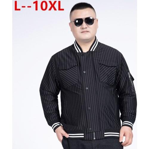 10XL 8XL Baseball Jacket Men Spring Autumn Casual Solid Fashion Slim Zipper Bomber Jackets Men Overcoat Mens Thin Pilot Jackets