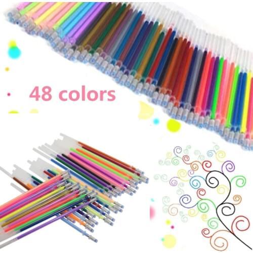 48 Colors Colorful Gel Pen Refills for Adults Coloring Books Scrapbook Drawing Art Markers Replacement Refill