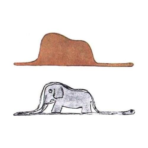 1 Baby Elephant in Snake pendant Necklace Little Prince Series love Story Cartoon Image Cute Animal Necklaces Gifts jewelry