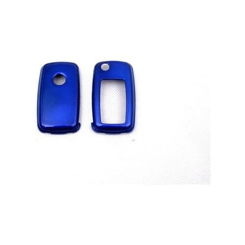 Remote Flip Key Cover Case Skin Shell Cap Fob Protection Gloss Metallic Blue for VW MK6 SEAT SKODA