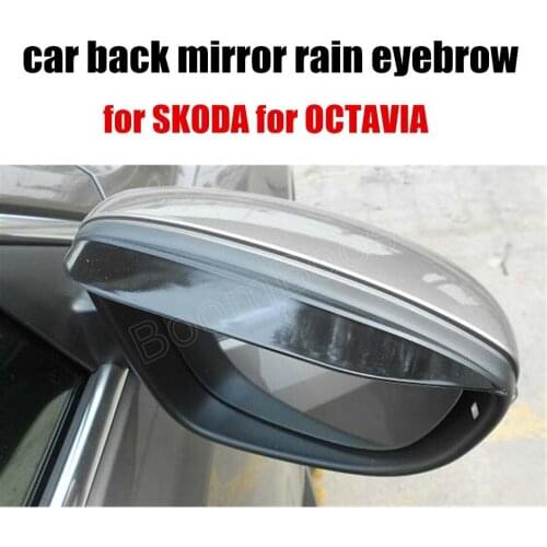 For SKODA for OCTAVIA 09-13 Car Rearview Mirror Rain Shade Rainproof Blades Car Back Mirror Eyebrow Rain Cover 2Pcs/pair
