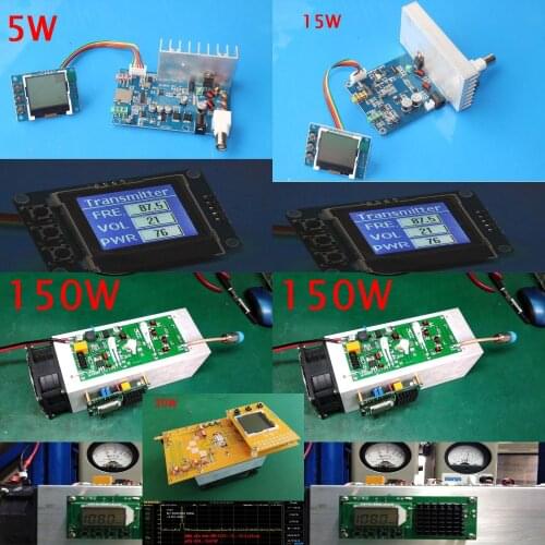 5W/15W/30W/50W/150W FM Transmitter PLL Stereo audio 76MHZ-108 MHz frequency Digital LCD display Radio broadcast Station Receiver