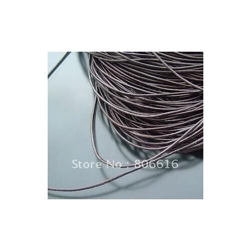 1MM 100Yards Dark Brown Color High Grade Round 100% Genuine Leather Ropes Cord Line Wire Jewelry Findings