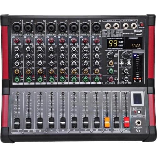 GAX-M8 High quality Professional 8 Channel Mixing Console Audio Blueteeth Power Amplifier Mixer