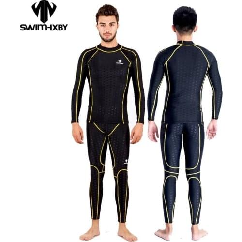 HXBY Professional Shark Swimsuit Long Sleeve Swim Shirt Men Swimwear Women Swimming Pants Womens Swim Wear Plus Size Swimsuits