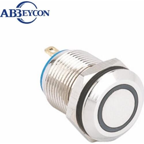 IN107 12mm 24V Indicator Lights IB12Q-PY-E Flat Head Dot LED Illuminated Waterproof Pilot Lamp