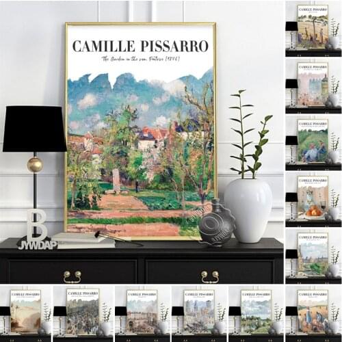 Camille Pissarro Impressionism Exhibition Print Poster, Landscape Retro Wall Art Canvas Painting, Vintage Office Cafe Home Decor