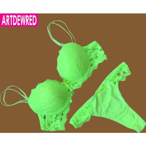 ARTDEWRED Brand Temptation Lace Brief Women Bra Set Intimate Plus Size ABC Push Up Bra Brief Sets Sexy Underwear Panty Set
