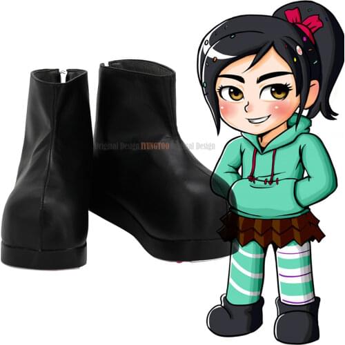 Wreck-It Ralph Vanellope von Schweetz Cosplay Boots Leather Shoes Custom Made