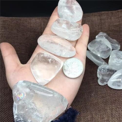 5/Pcs Natural White Rock Quartz Tumbled Stones Crystals And Decoration Feng Shui Furnishing Articles