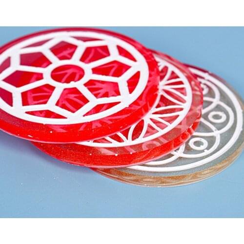 Diy Crystal Epoxy Round Coaster Resin Mold Home Decors Cup Mat Pad Mold DIY Handmade Chinese Vintage Style Art Crafts