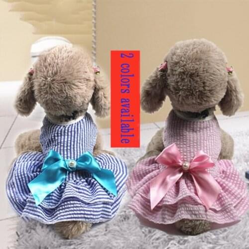 Fashion Cute Puppy Dog Accessory Durable Princess Dress Cupcake Dress Stripes Comfortable Colorful Dog Dress Pet Dress Dog Skirt