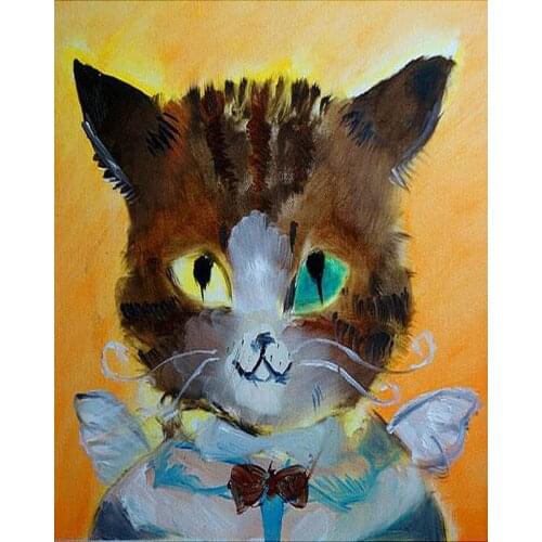 DIY Digital Painting By Numbers angel cat oil painting mural Kits Coloring Wall Art Picture Gift frameless