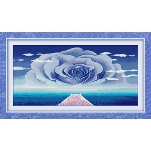 Sea and love cross stitch kit flower 18ct 14ct 11ct count printed canvas stitching embroidery DIY handmade needlework