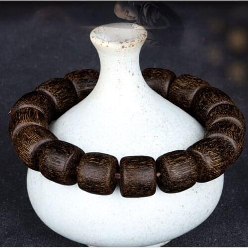 Natural and natural Kalimantan anti-wood black oil drum black oil drum hand chain hand chain hand chain mens and womens fund