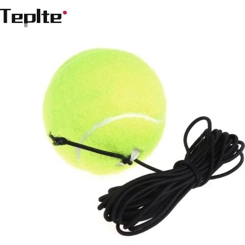 New Green Resilience Tennis Balls Trainer Exercise Rubber Cord Elastic Band Rebound Training Tennis
