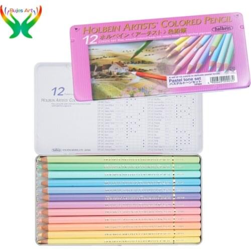 Original 12/36 oily color pencil Japanese Holbein Drawing Artist soft macaron color drawing wooden pencil sketch color pencil