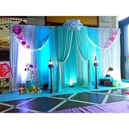 3m*5m&diameter 1.8m Semicircular booths wedding birthday party Sign everywhere decor ice silk stage background backdrop curtain
