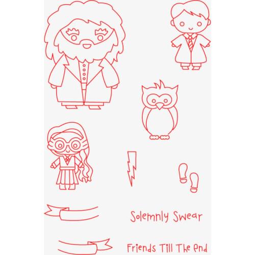 Magical Friends Transparent Clear Silicone Stamp/Seal for DIY scrapbooking/photo album Decorative clear stamp sheets HEM21