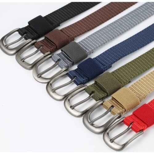 Elastic Belt For Men And For Women Waist Belt Canvas Stretch Braided Woven Leather Belt Black Extend 115 CM