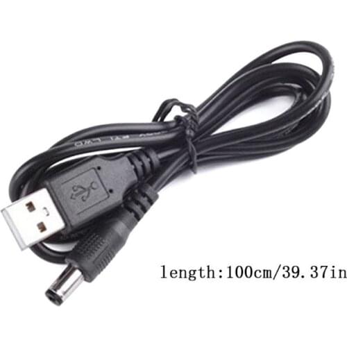USB Male to DC 5.5x2.1 mm DC5V Power Supply Line Charging Adapter Cable 72XB