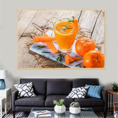Nordic Print Fruit Juice Food Painting Ice Drinks Lemon Tea Posters and Prints Lemon Kitchen Decoration Modern Wall Art Picture