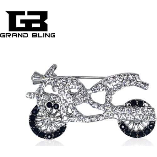 Rhinestone Motorcycle Brooch Pin for Man Jewelry Unique Gifts