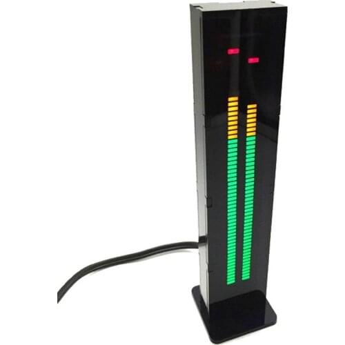 AS60 LED Music Spectrum Indicator Dual Channel 60 Professional Level Volume Display Electronic DIY Light VU Meter with case