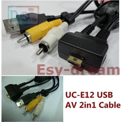 UC E12 Uc-e12 USB Data AV Audio Video 2in1 Lead Cord Cable For Nikon Digital Camera S5 S6 S7 S8 S9 S51 S50c S50 S550 S700