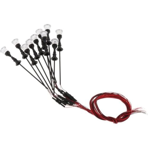 10PCS Street Lights Park Railway Miniature 12V LED Lamp Post Diorama 1:100-1:150 Gauge