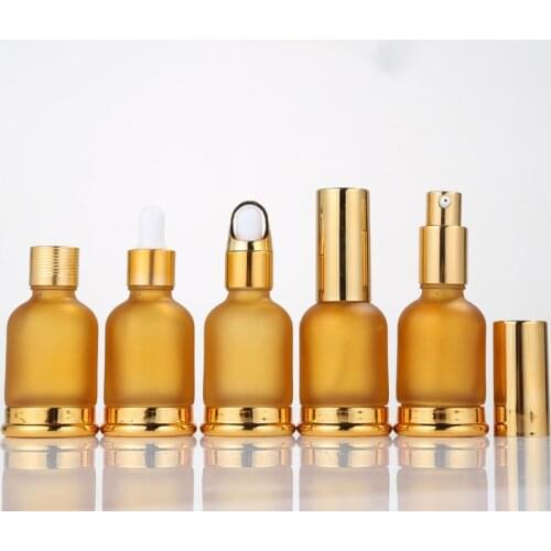 Amber Glass Empty Perfume Spray Bottle 50ml Fine Mist Atomizer Refillable Bottles Vial for Essential Oil Cosmetic Pump Bottles