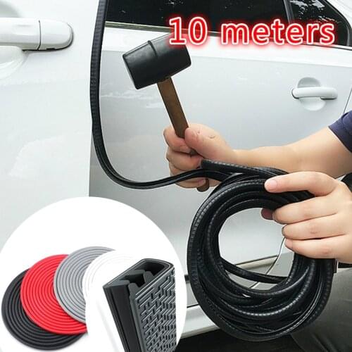 10M Car Door Anti Collision Strip with Steel Disc Bumper Trim Edge Scratch Protector Strip Sealing Guard Decora Styling