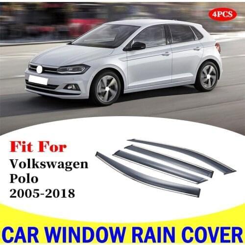 For Volkswagen Polo 2005-2018 Car Window Protector Sun Guard Vent Wind Visor Rain Guards Sun Shade car accessories exterior