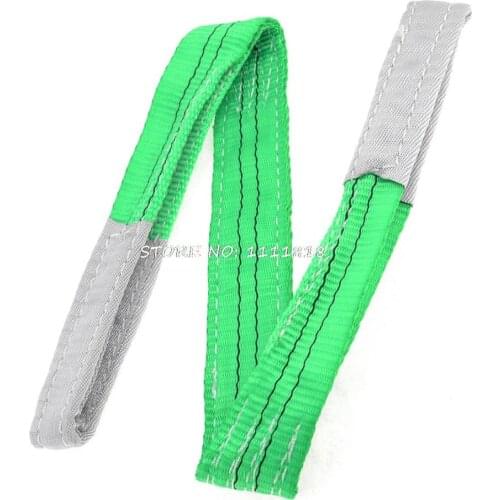 Green 1M Length 50mm Width Eye to Eye Nylon Web Lifting Strap