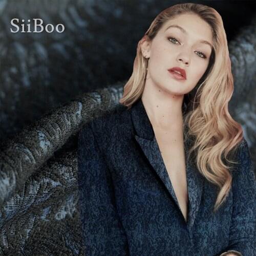 American vintage style abstract floral jacquard woolen fabric for winter coat wool tissu tecidos stoffen for sewing SP4790