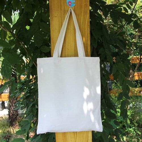 Women Solid Color Supermarket Handbags Shopper Bags Large Capacity Canvas Tote Shoulder Bag White Canvas Reusable Shopping Bag