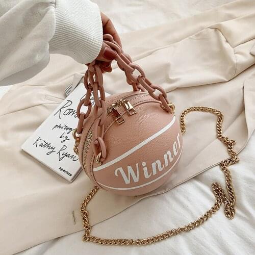 2020 Female Bag Small Bags Women Basketball Bag Oblique Cross Ball Korean Version Summer Fashion Shoulder Leather Bag Female