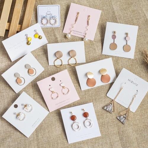 BICUX New Korean Acrylic Statement Dangle Drop Earrings For Women Fashion Vintage Geometric Fabric Hanging Earring 2020 Jewelry