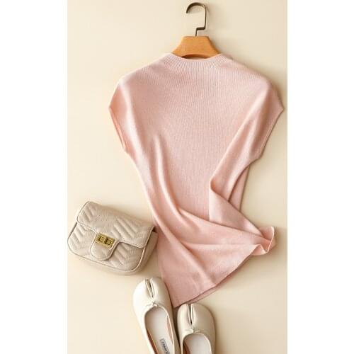 Autumn winter new arrival 100% cashmere sweater turtleneck women ribbed knitted short sleeve pullover basic warm knitwear