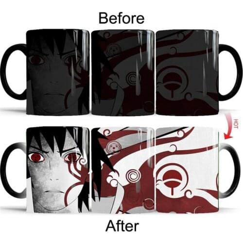 1PC Anime Naruto Color Changing Coffee Mug Cup Sasuke Creative Magic Ceramic Cups Milk Cups Coffee Mugs Drinkware Gift