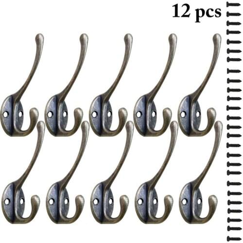 12PCS Coat Hook Creative Multipurpose Wall Hook Hat Hook with Screws for Clothes