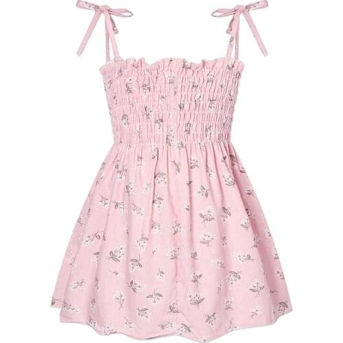 2021 Girls Summer Cool Printing Lovely Suspender Princess Dress European And American Style Kids Dresses For 2-6 Years Old