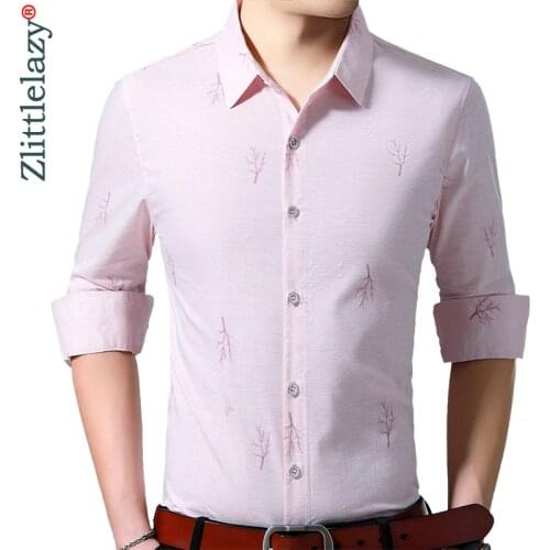 2020 Brand Casual Luxury Long Sleeve Slim Fit Men Shirt Streetwear High Quality Social Dress Shirts Mens Fashions Jersey 81144