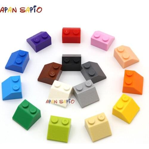 400pcs DIY Building Blocks Thick Figure Bricks Slope 2x2 Educational Creative Size Compatible With Plastic Toys for Children