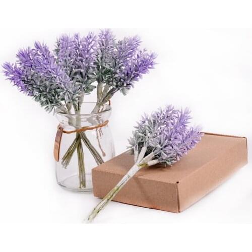 6pcs mini lavender flowers artificial flowers handmade Christmas wedding home decoration DIY scrapbook gift box