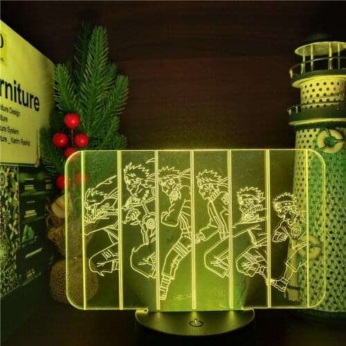 Naruto 3D Illusion LED Nightlights Anime Lamp Uzumaki Naruto 3D Visual Lighting For Christmas Gift